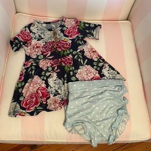 Posh Peanut Floral Peplum Ruffled Bummie Set